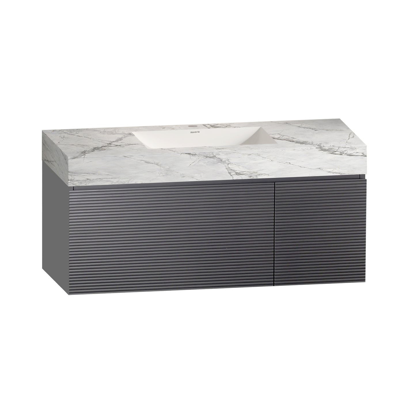 A16- Wall Mounted Bathroom seamless joint basin Sintered stone Vanity.