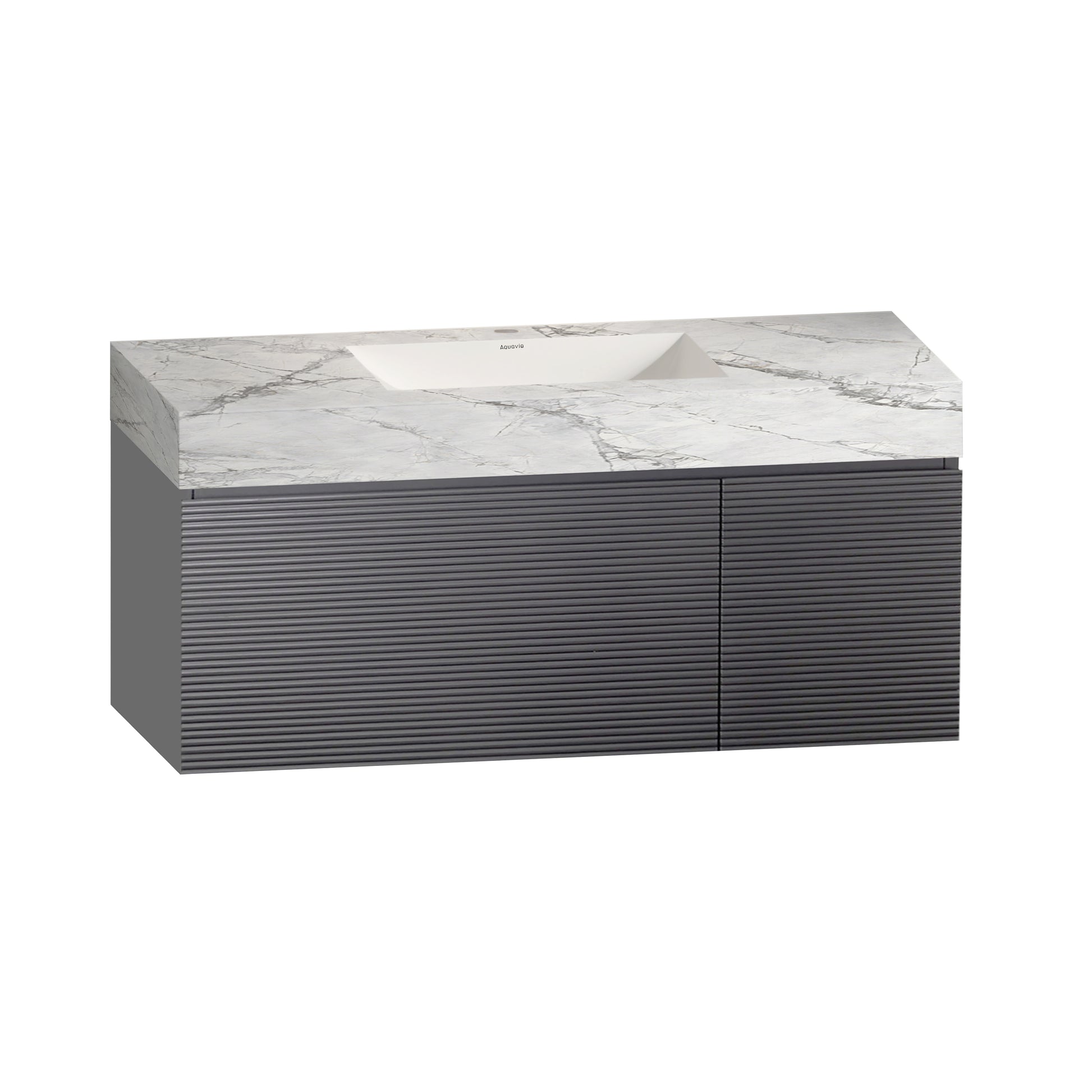 A16- Wall Mounted Bathroom seamless joint basin Sintered stone Vanity.