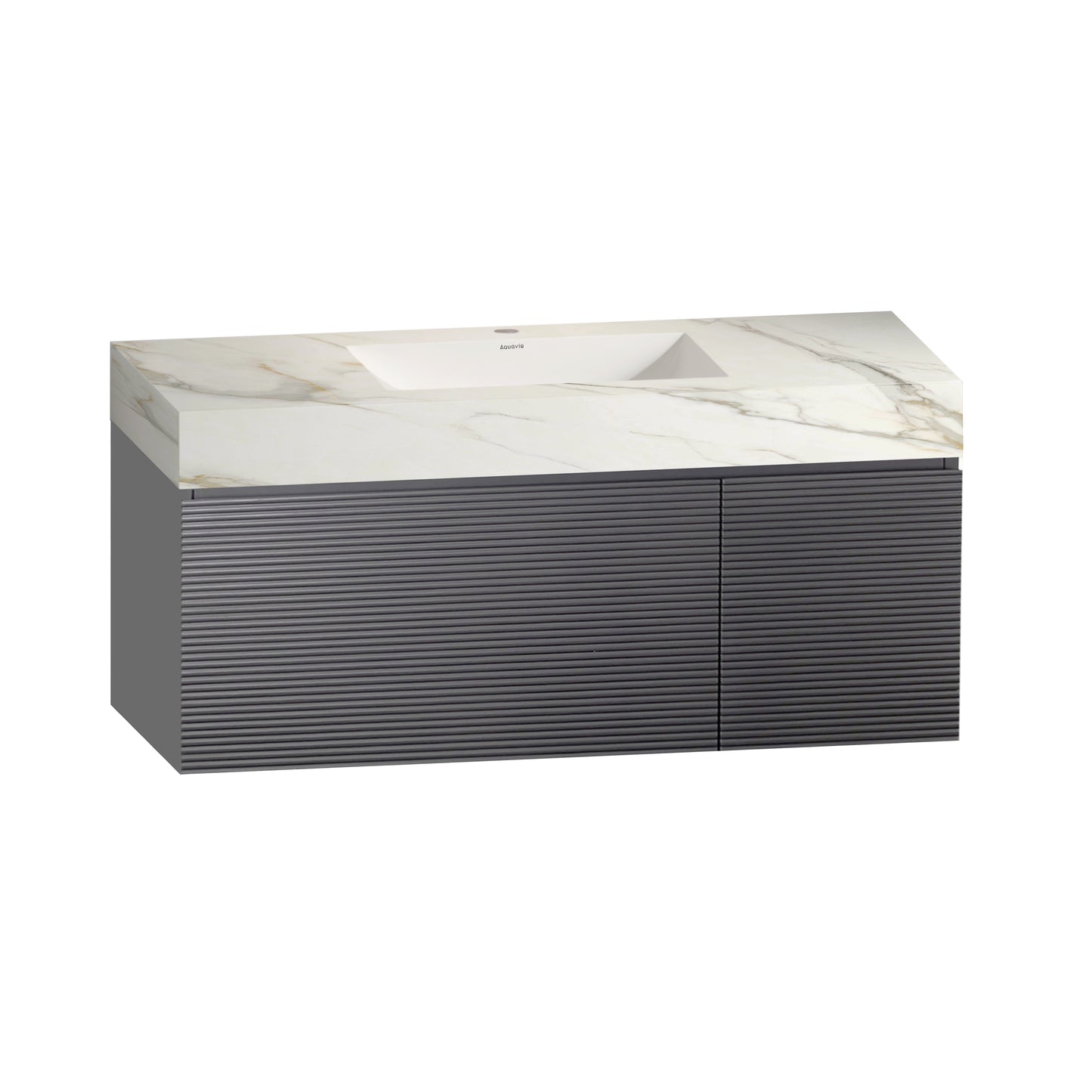 A16- Wall Mounted Bathroom seamless joint basin Sintered stone Vanity.