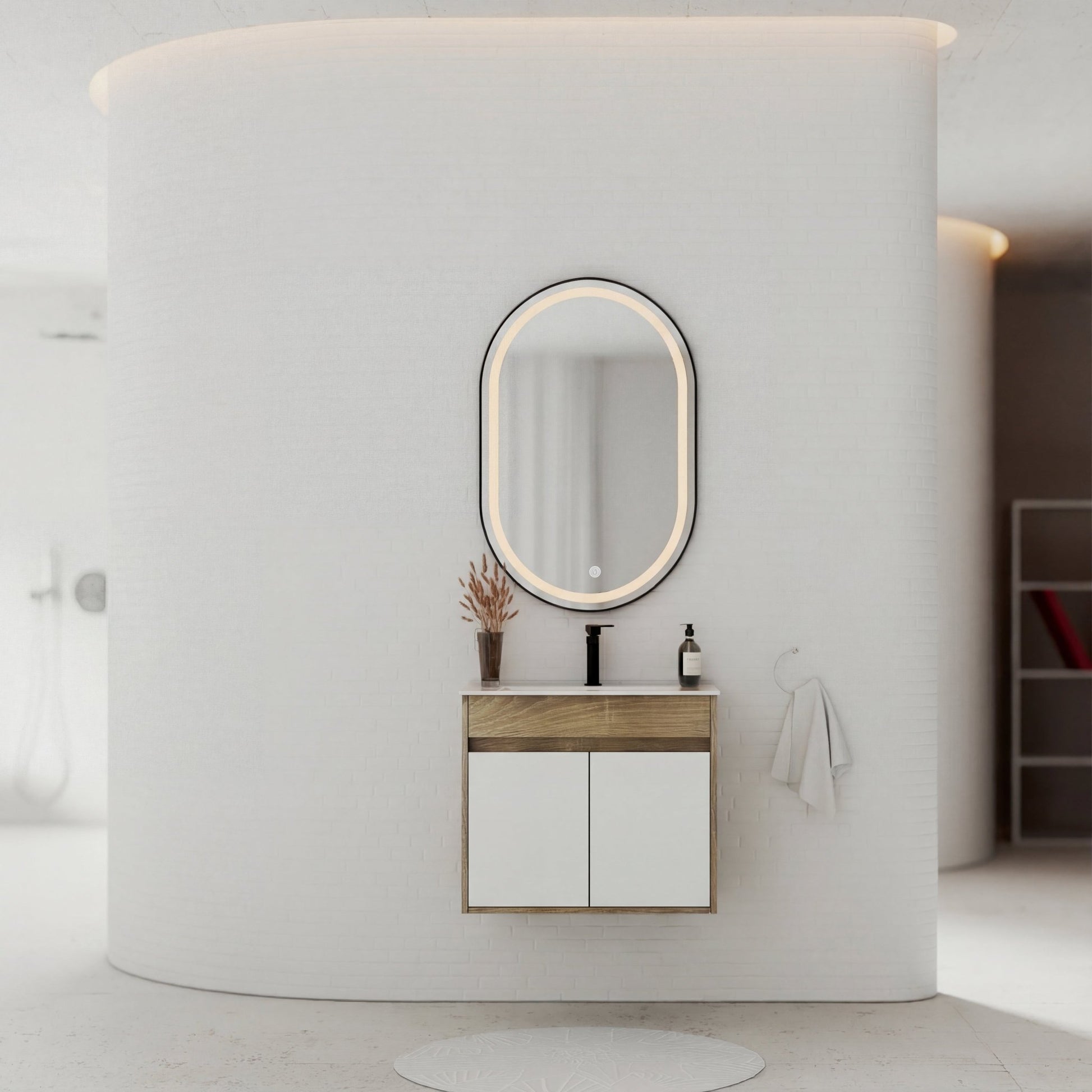 18" Narrow Depth Bathroom Vanity With Ceramic Sink - Vanity24"