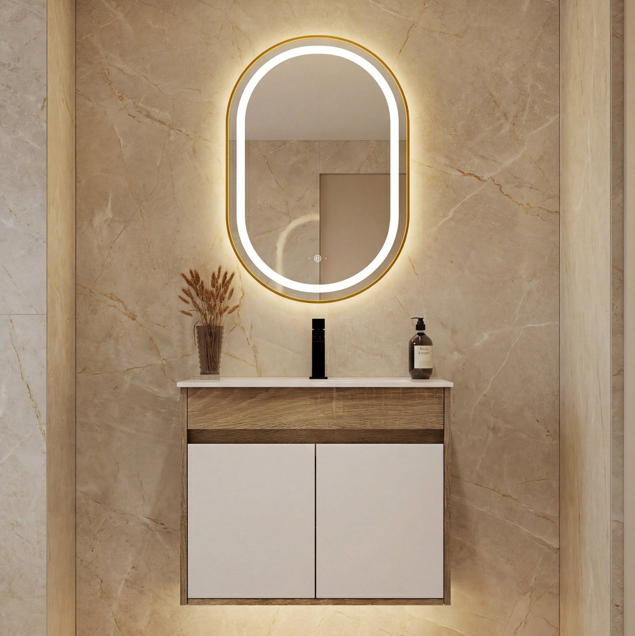 18" Narrow Depth Bathroom Vanity With Ceramic Sink - Vanity24"