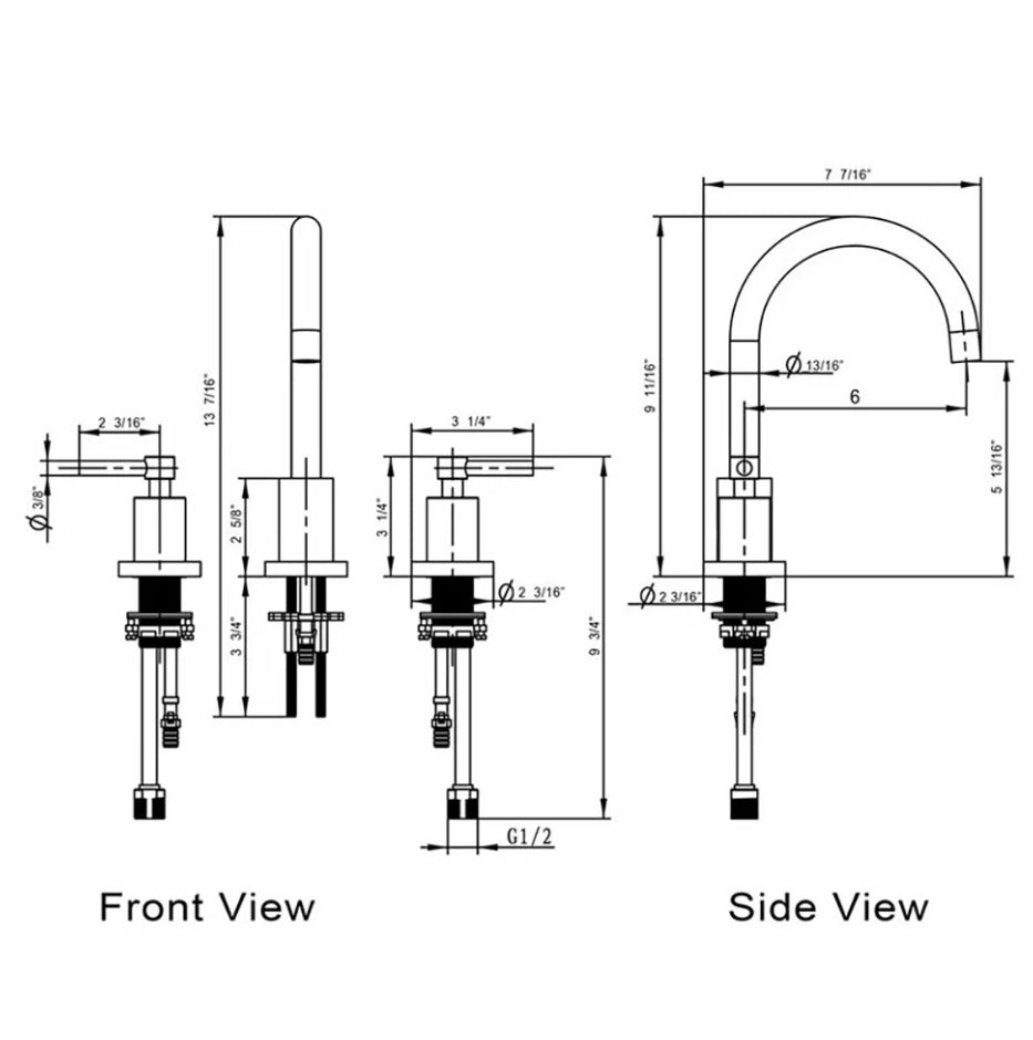 Three Holes Widespread Bathroom Faucet - N13104