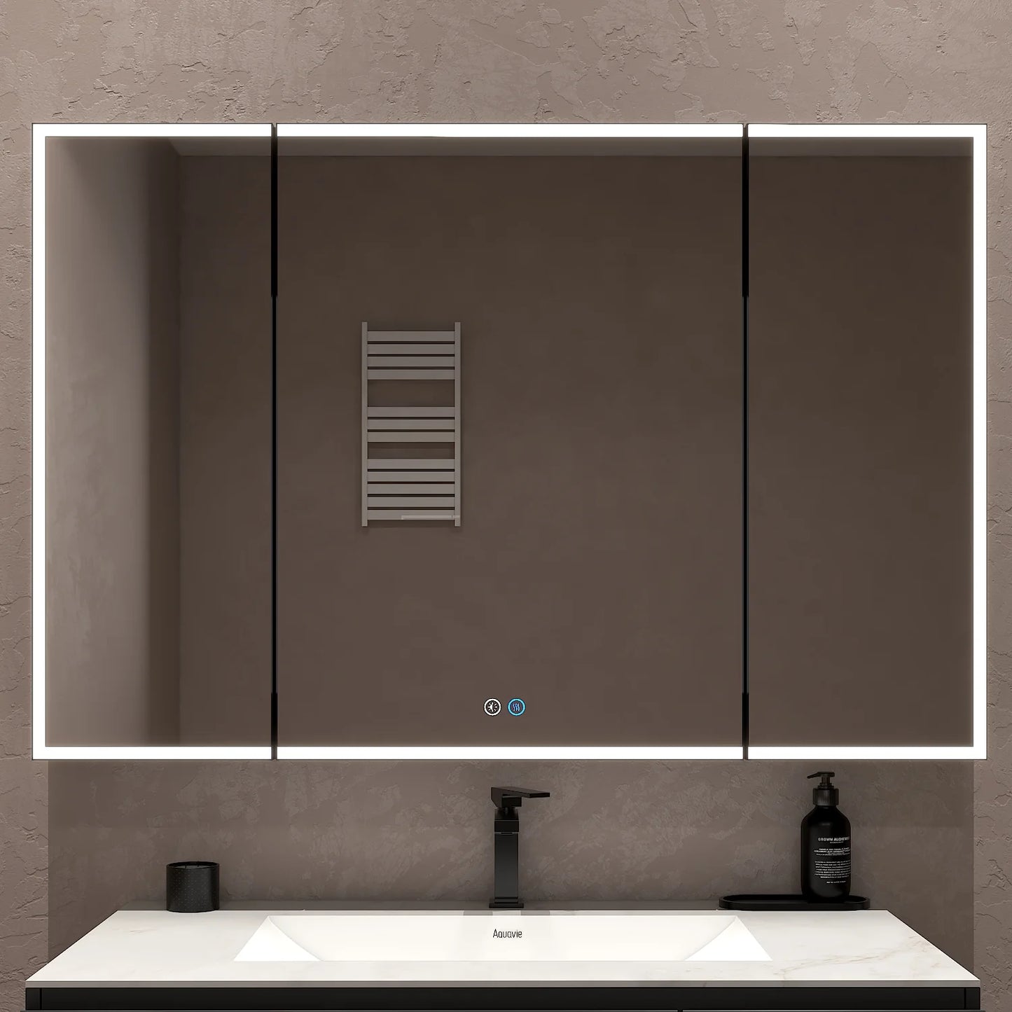 48"x32" LED Mirror Cabinet, Anti-Fog, Dimmable Light & Memory – Recessed or Wall-Mounted