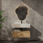 32"/ 36"/40"  Wall Mount Bathroom Vanity - Stone Integrated Basin & Plywood Cabinet
