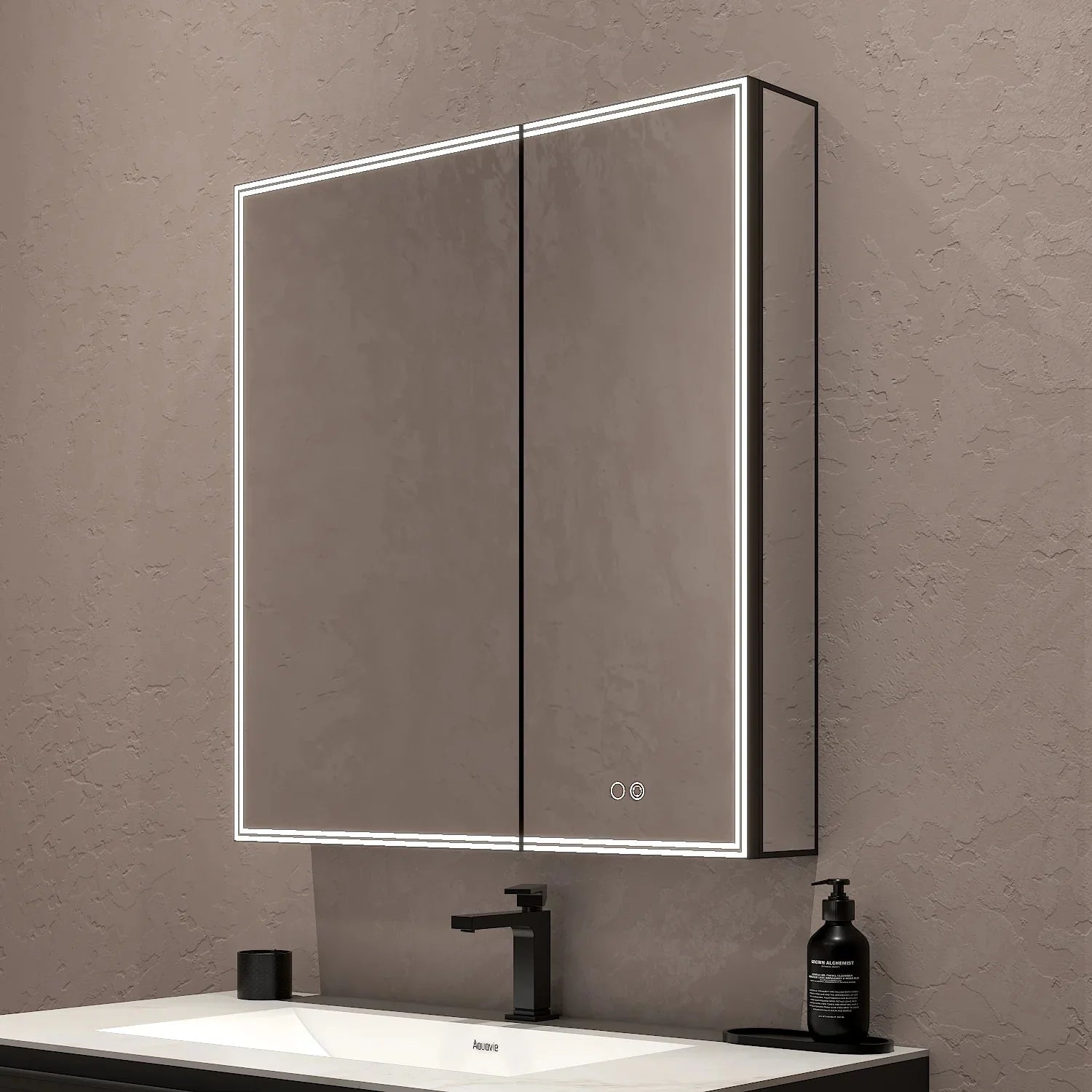30"x32" LED Medicine Cabinet – Blum Hinges, Makeup Mirror, Built-in Outlet 30"x32"