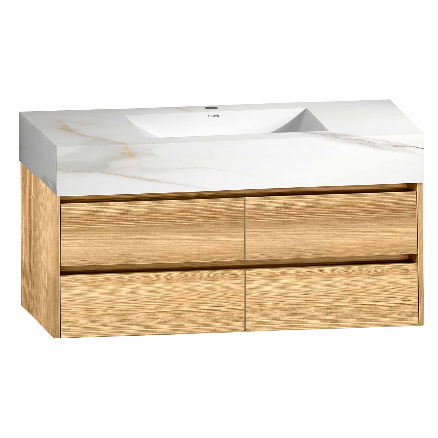 48 Inch Sintered Stone Top With Double Drawer Floating Bathroom Vanity