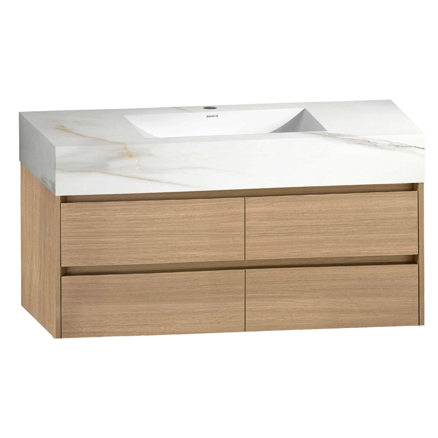 48 Inch Sintered Stone Top With Double Drawer Floating Bathroom Vanity