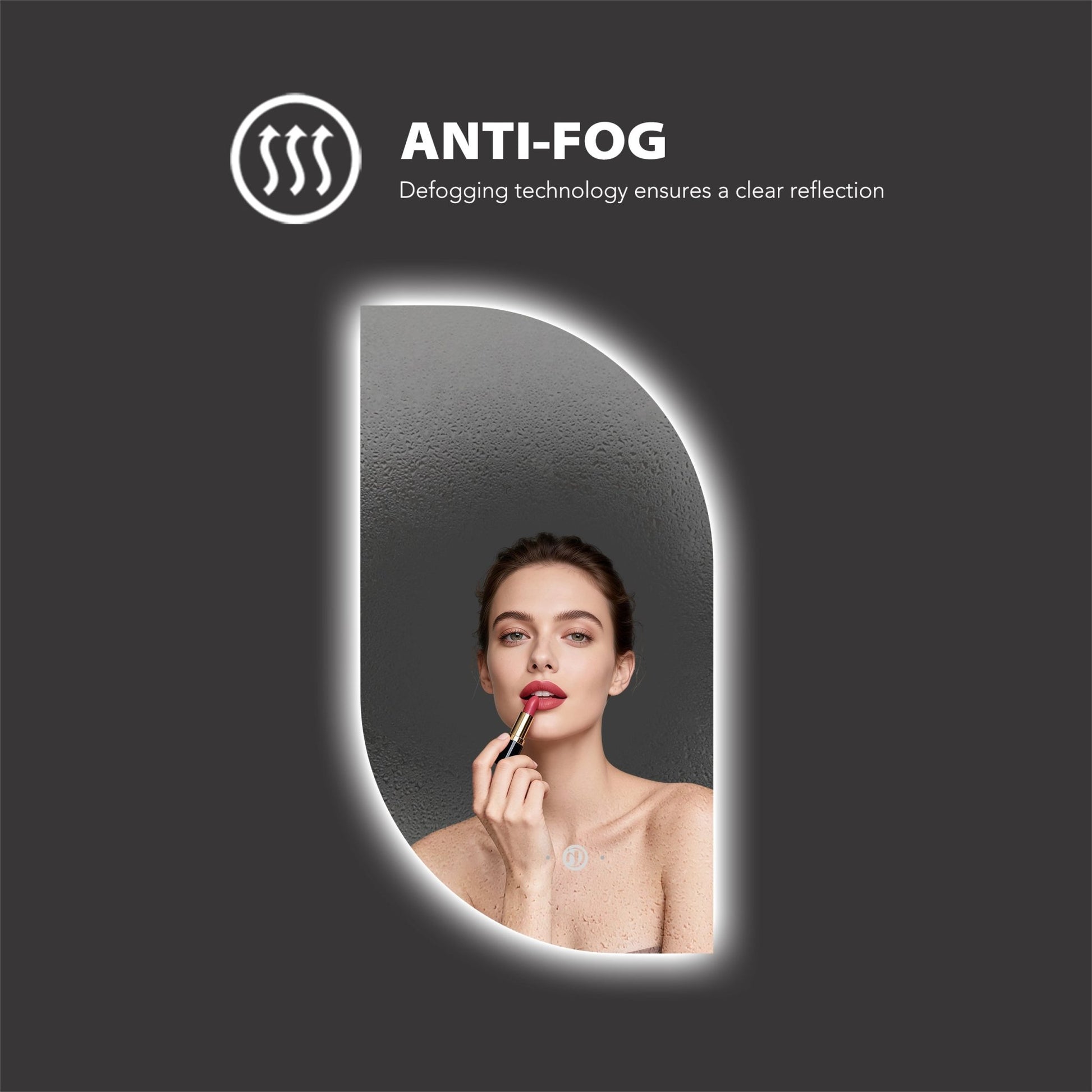 2 Sizes Asymmetrical LED Bathroom Mirror with Anti - Fog - LED MIrror26"x38"