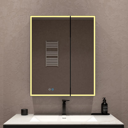 26" x 32" LED Mirror Medicine Cabinet – Aluminum Frame, Anti-Fog, Recessed or Surface Mount
