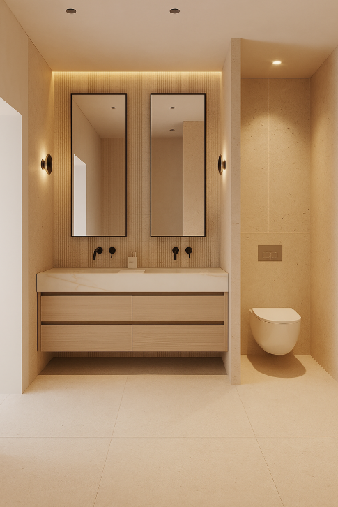 Warm Minimalist Ensuite