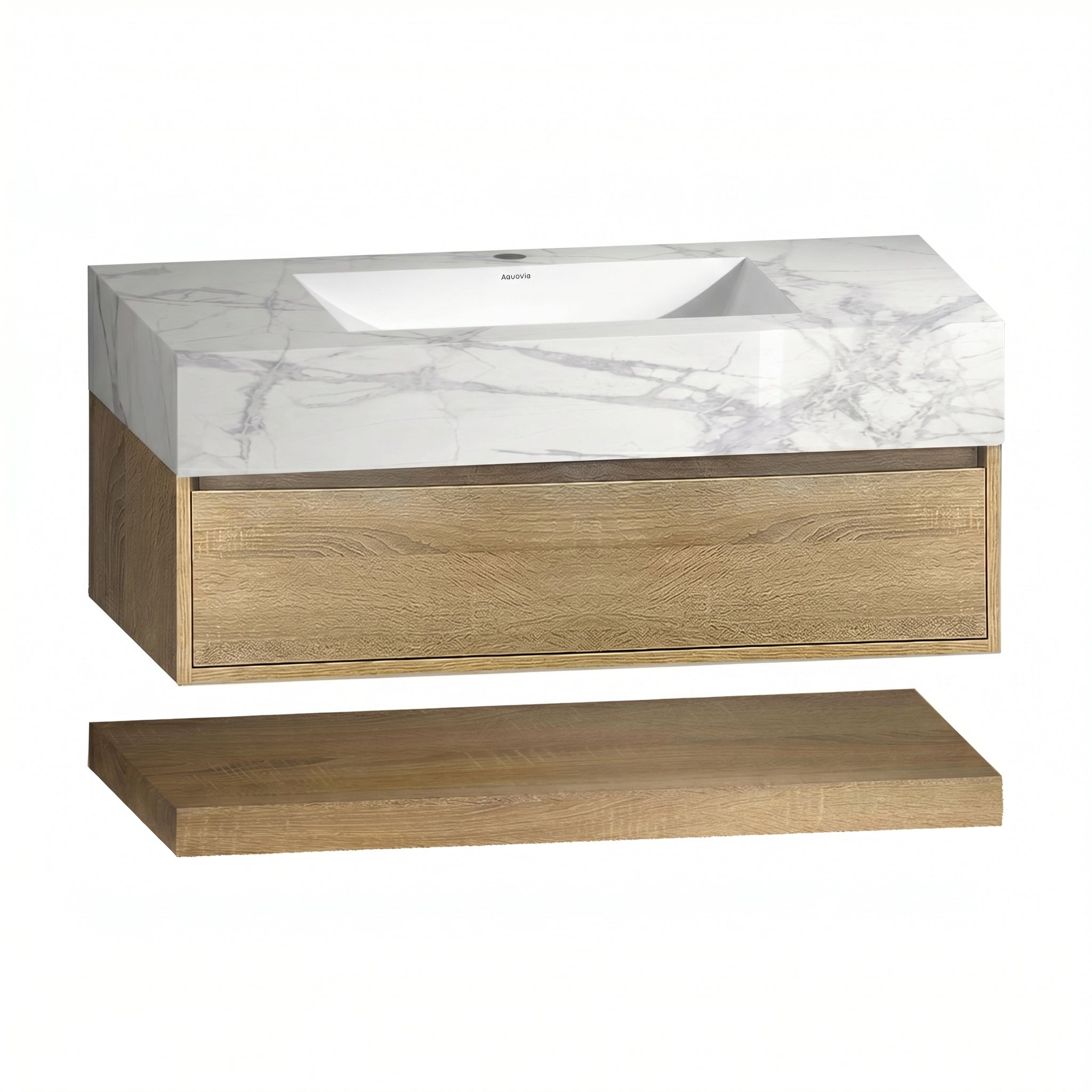 40" Sintered Stone Top with Hotel-Style Floating Bathroom Vanity