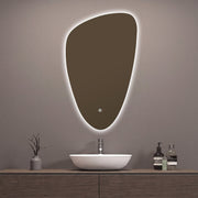 22"x36" Pebble Shaped Irregular LED Mirror with Anti - Fog & Wave Sensor - LED MIrror22" x 36"