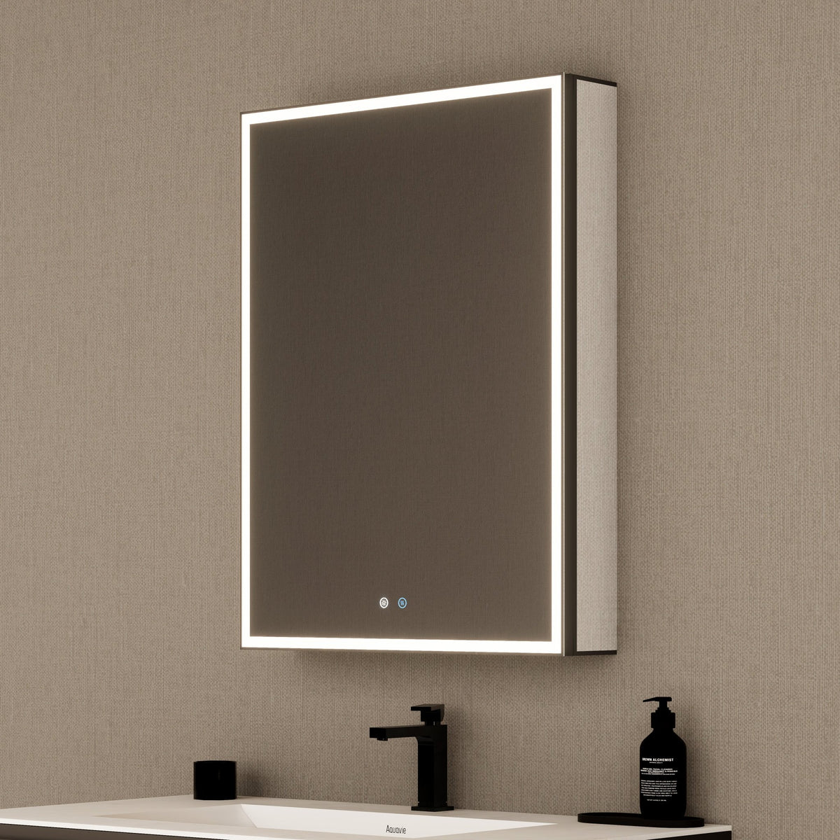 24" LED Anti-Fog Medicine Cabinet — Aluminum Frame, Surface or Recessed Mount -Medicine Cabinet24"x32"