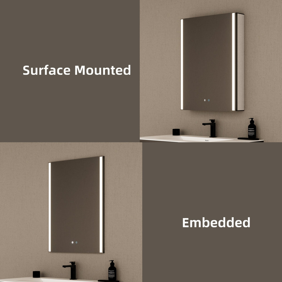 24" LED Anti-Fog Medicine Cabinet with Blum Soft-Close Hinges -Medicine Cabinet24"x32"
