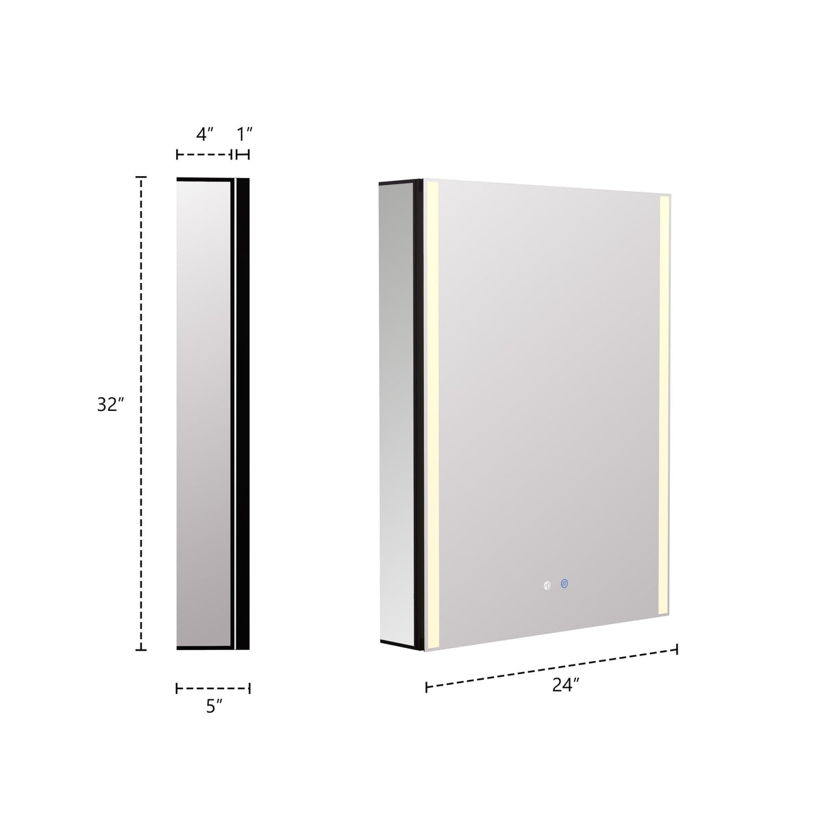 24" LED Anti-Fog Medicine Cabinet with Blum Soft-Close Hinges -Medicine Cabinet24"x32"