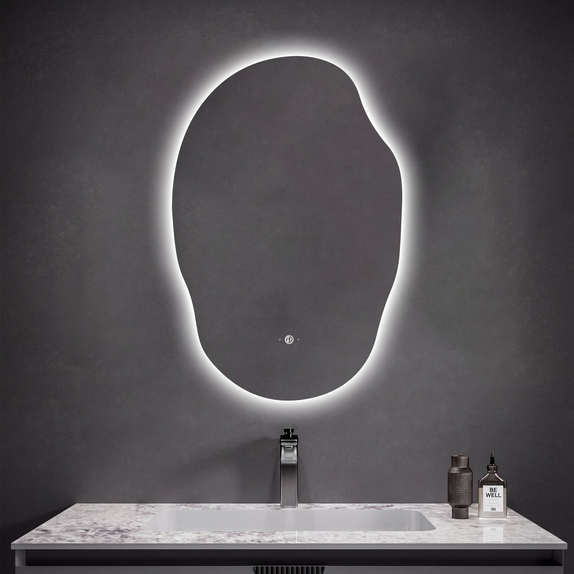 24" x 36" Modern Wavy Irregular LED Bathroom Mirror - LED MIrror24" x 36"