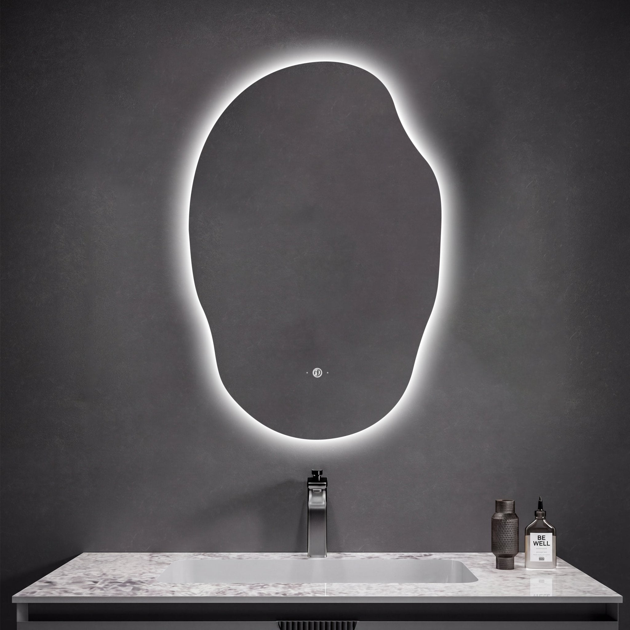 24" x 36" Modern Wavy Irregular LED Bathroom Mirror - LED MIrror24" x 36"