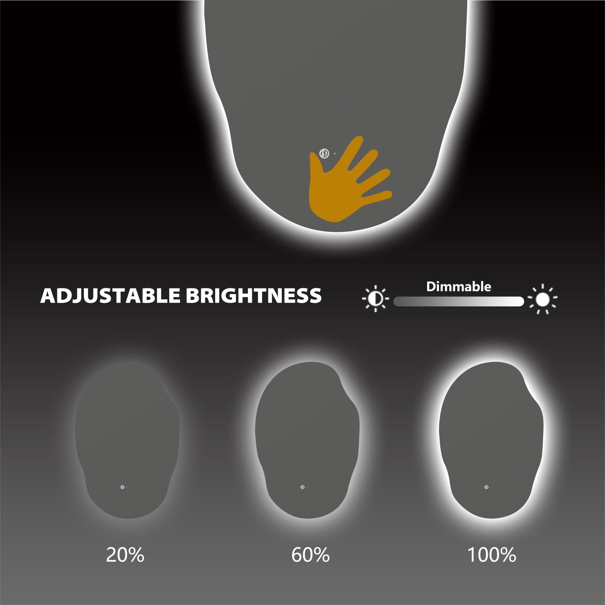 24" x 36" Modern Wavy Irregular LED Bathroom Mirror - LED MIrror24" x 36"