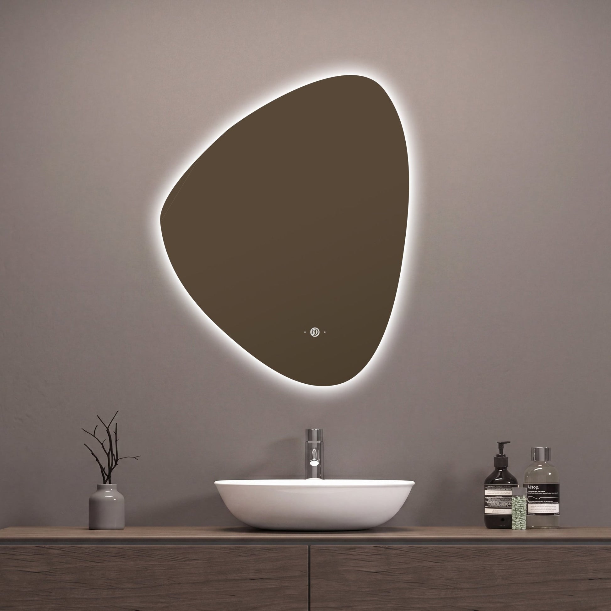 24"x30" Modern Asymmetrical LED Bathroom Mirror - LED MIrror24" x 30"