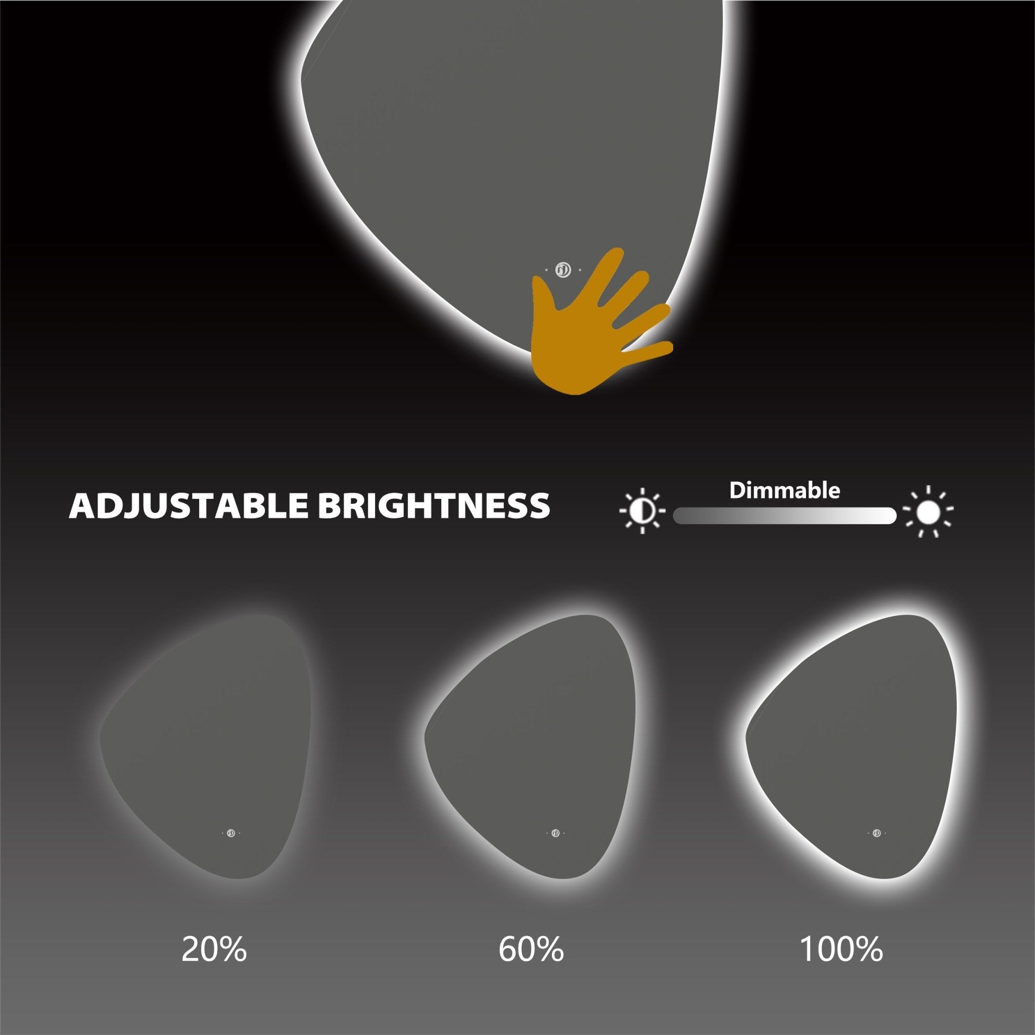 24"x30" Modern Asymmetrical LED Bathroom Mirror - LED MIrror24" x 30"