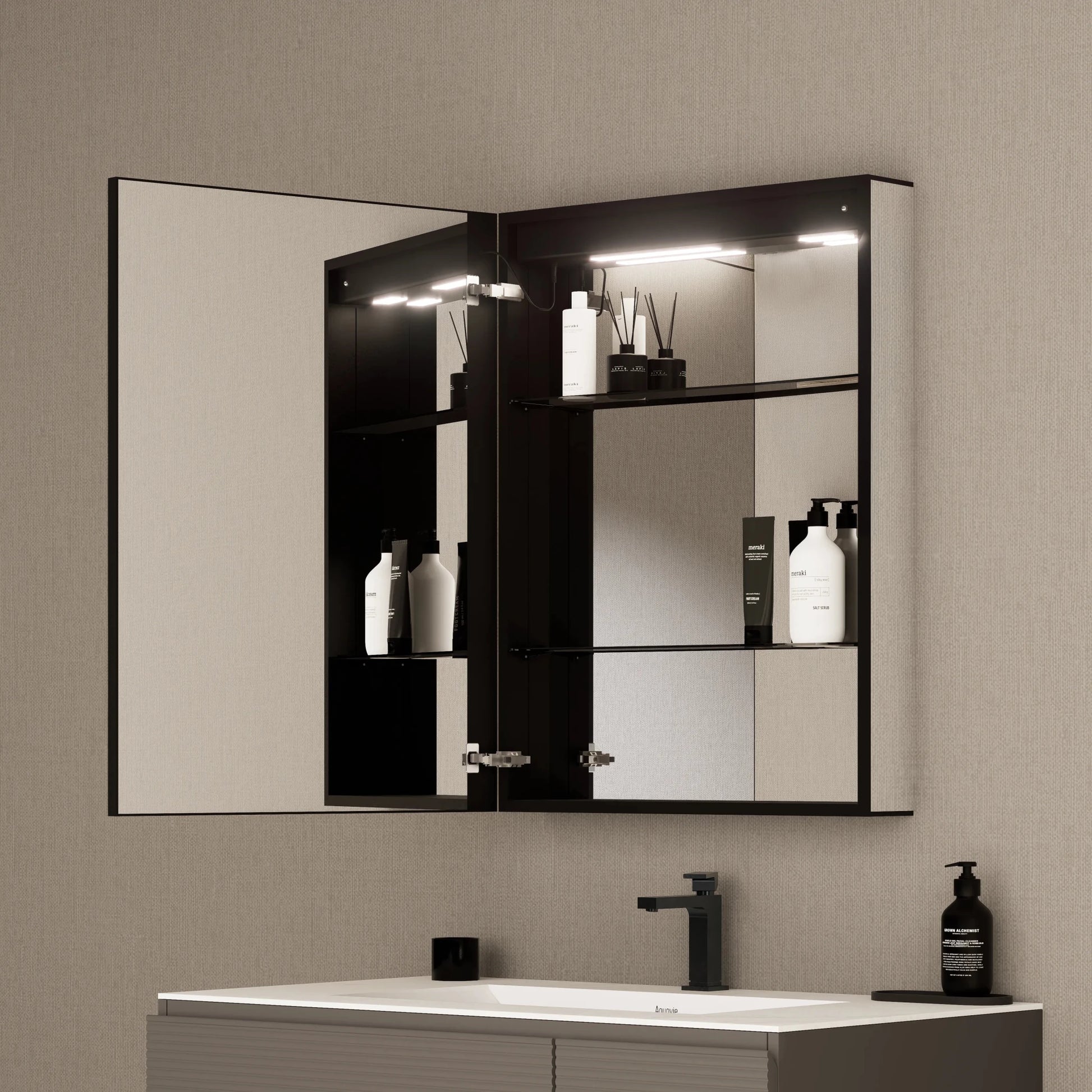 24"x32" LED Medicine Cabinet – Blum Hinges, Built - in Outlet - Medicine Cabinet24"