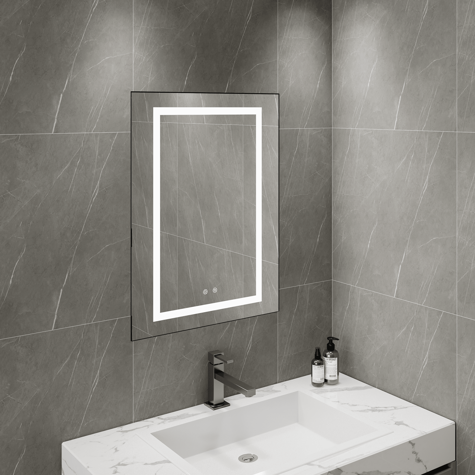 24"x32" LED Medicine Cabinet – Blum Hinges, Makeup Mirror, Built - in Outlet - Medicine Cabinet24"