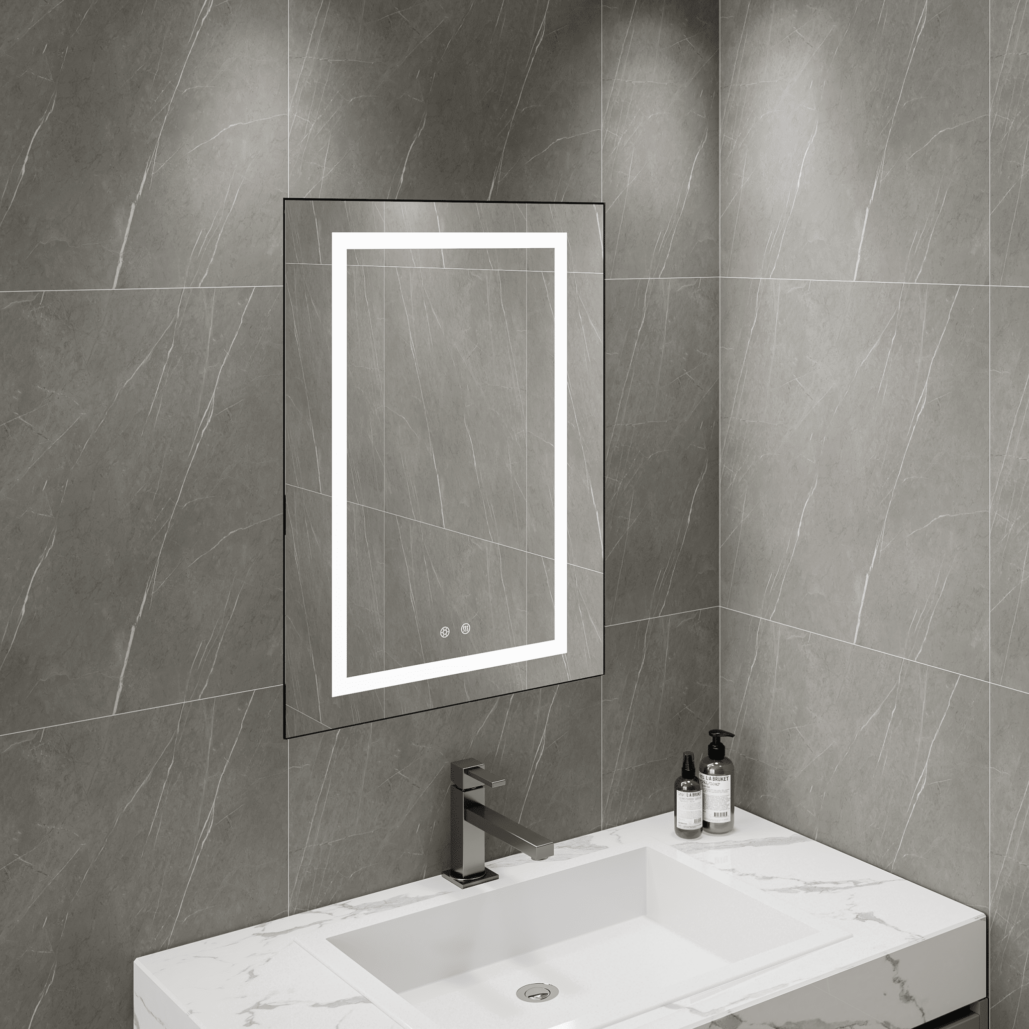 24"x32" LED Medicine Cabinet – Blum Hinges, Makeup Mirror, Built - in Outlet - Medicine Cabinet24"
