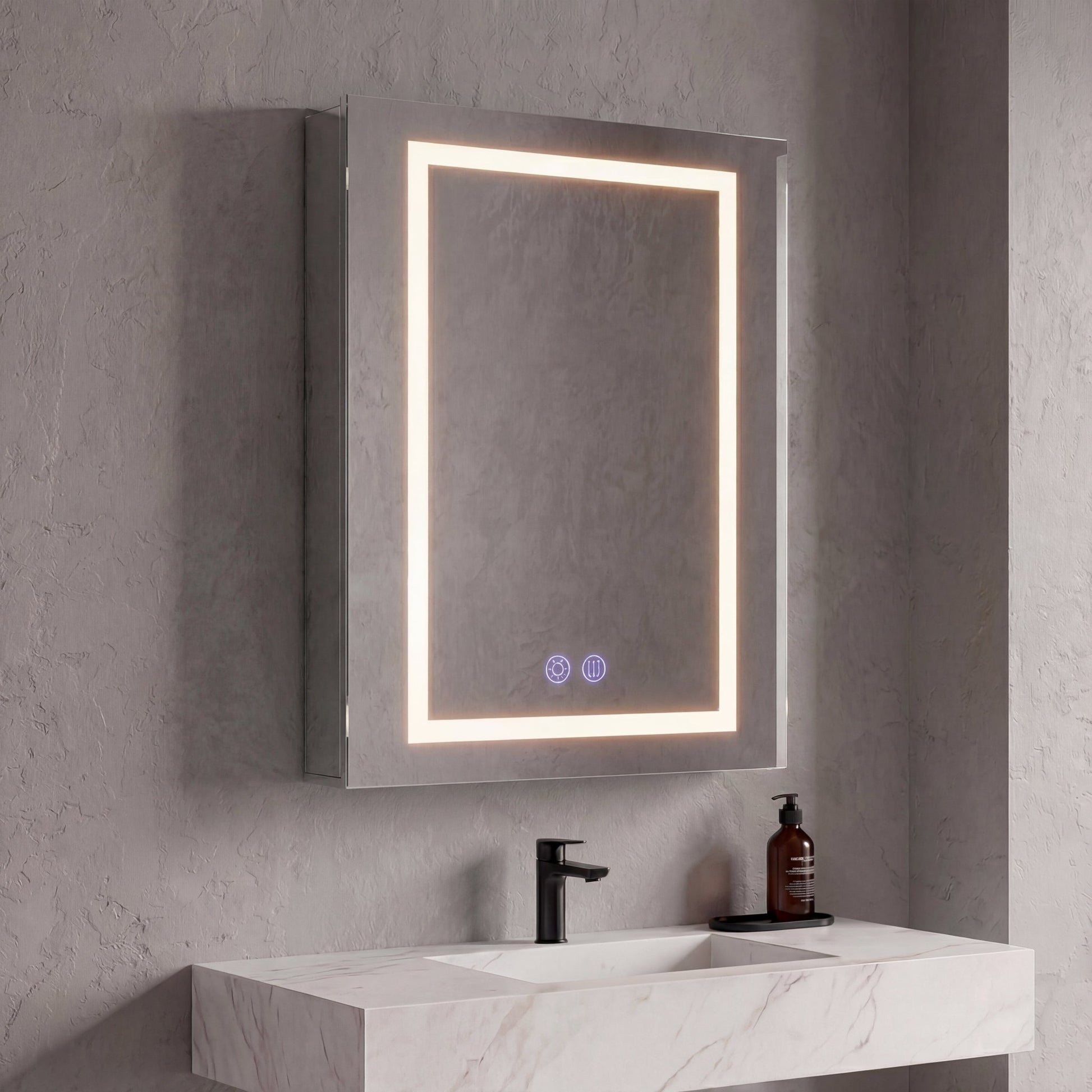 24"x32" LED Medicine Cabinet – Blum Hinges, Makeup Mirror, Built - in Outlet - Medicine Cabinet24"