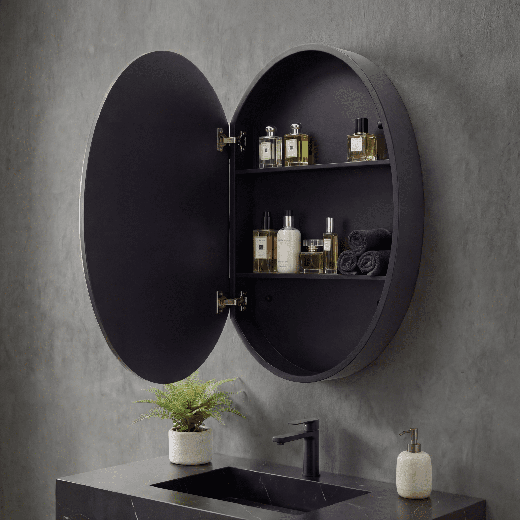 24"x36" Oval Framed Medicine Cabinet - Medicine Cabinet24"