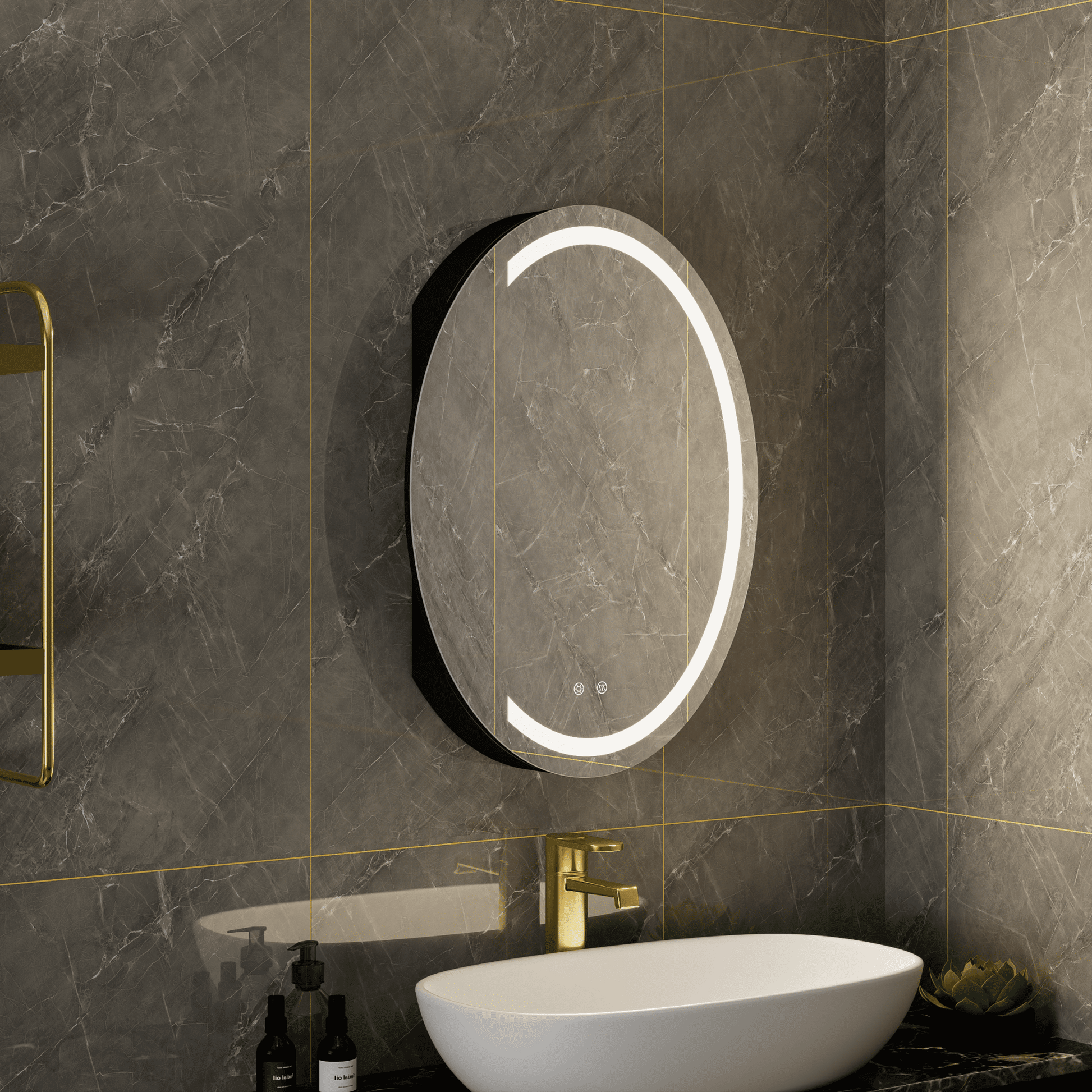 24"x36" Oval Framed Medicine Cabinet - Medicine Cabinet24"