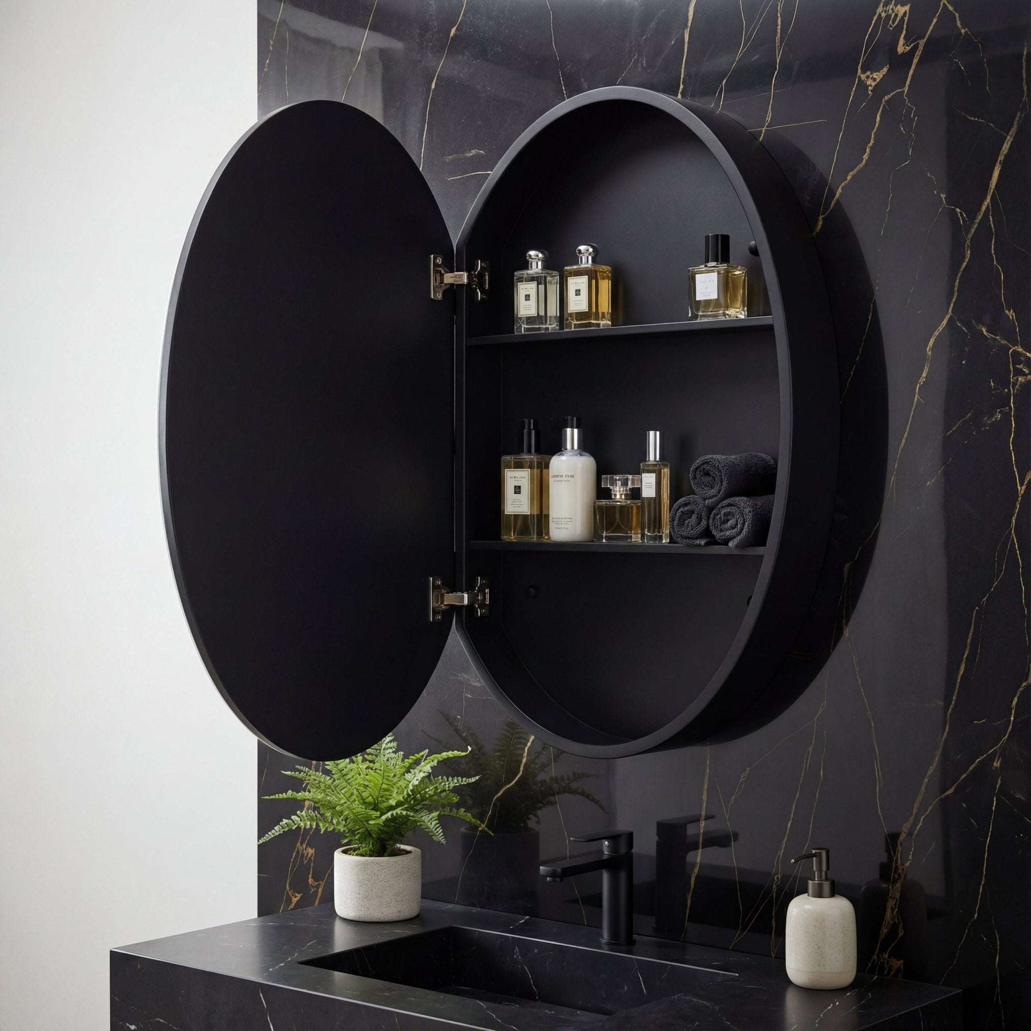 24"x36" Oval Framed Medicine Cabinet - Medicine Cabinet24"