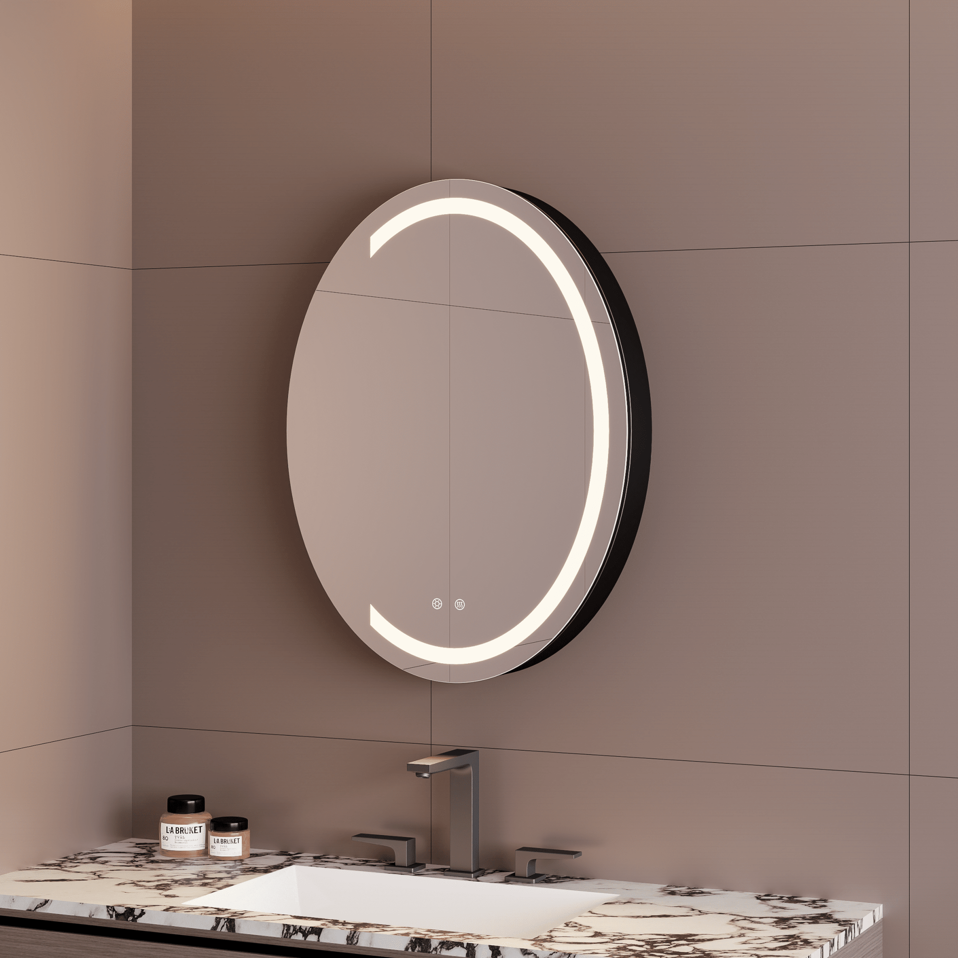24"x36" Oval Framed Medicine Cabinet - Medicine Cabinet24"