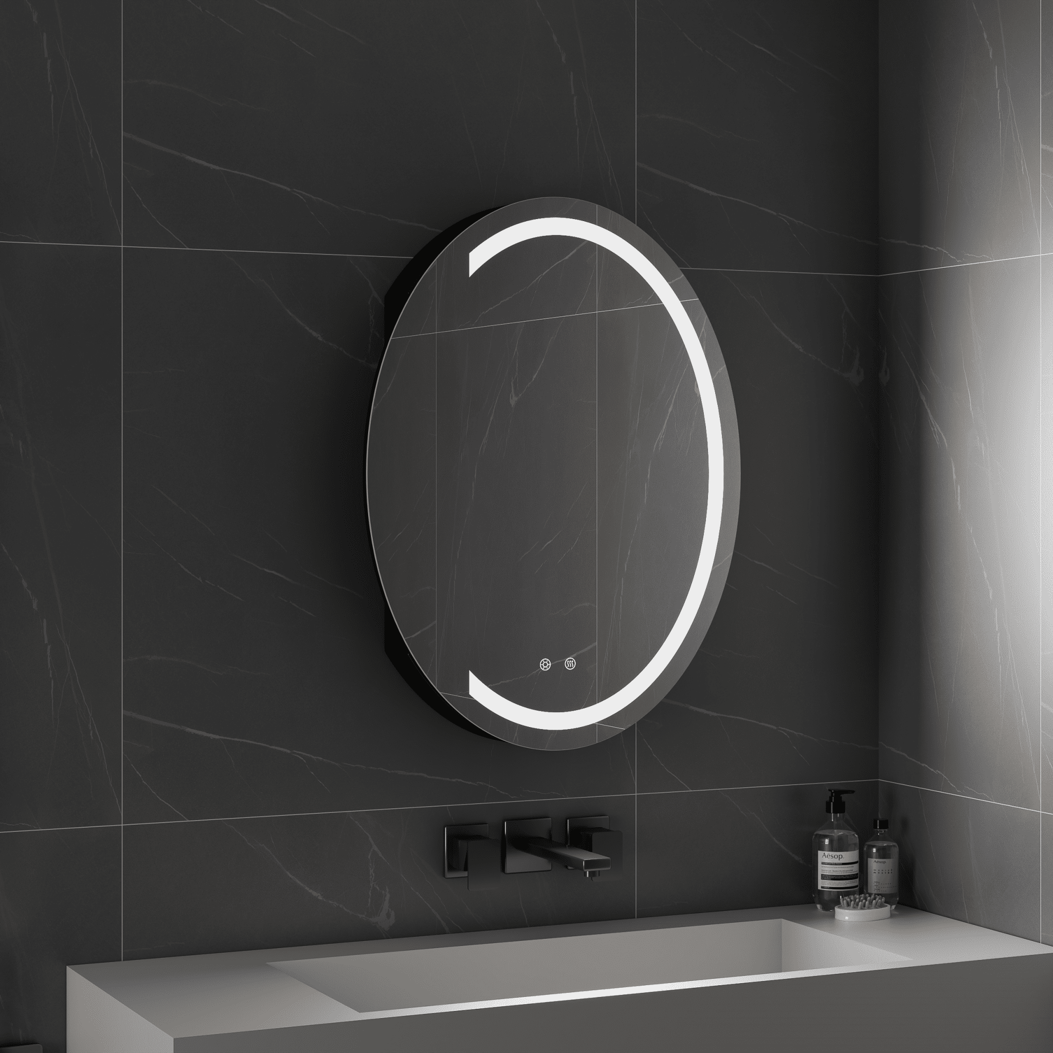 24"x36" Oval Framed Medicine Cabinet - Medicine Cabinet24"