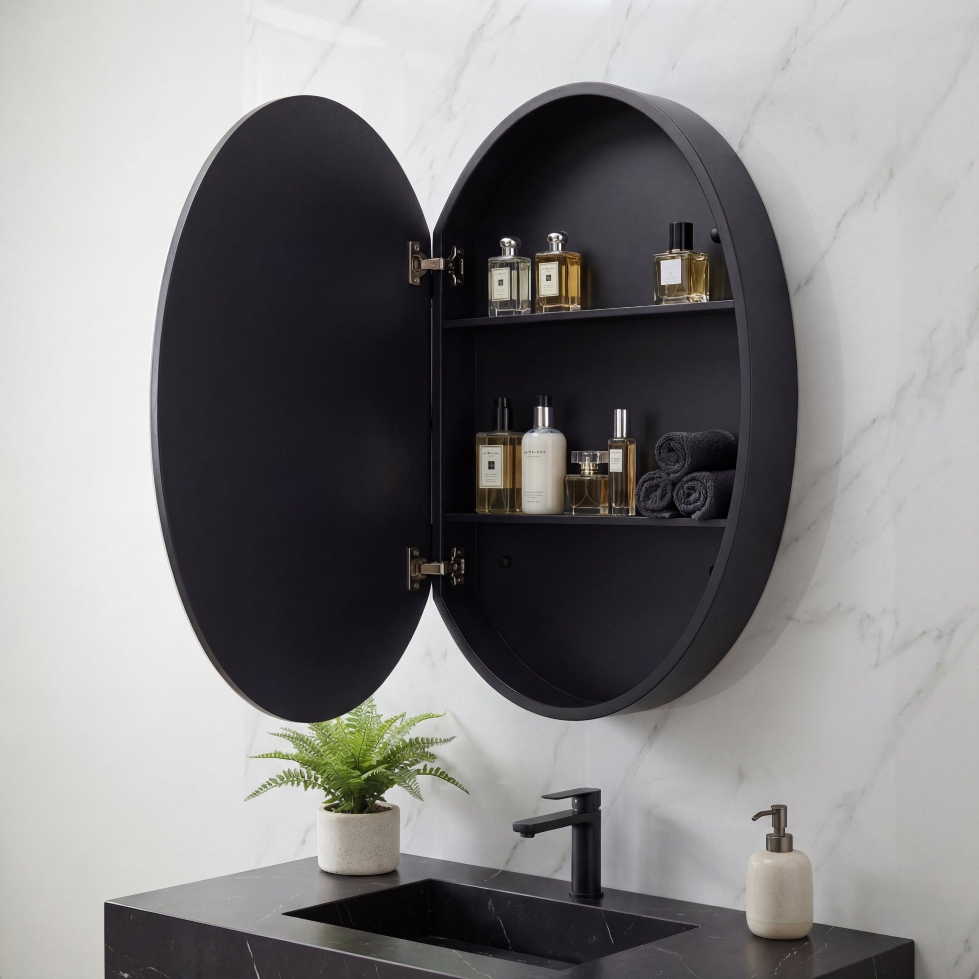 24"x36" Oval Framed Medicine Cabinet - Medicine Cabinet24"