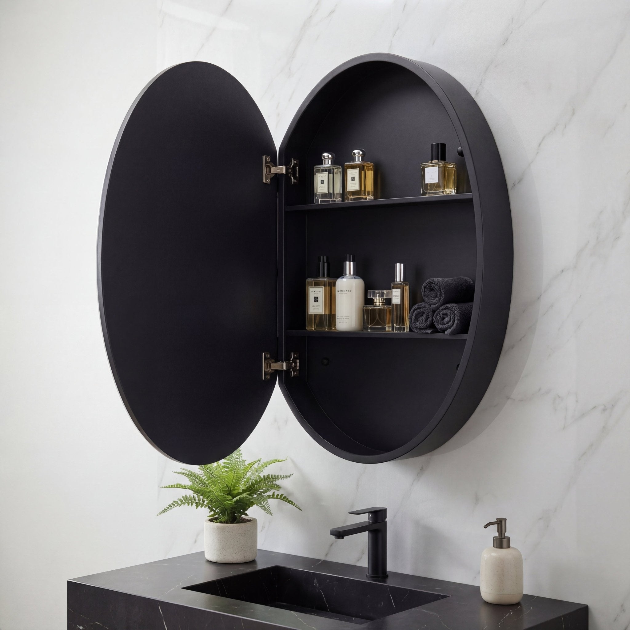 24"x36" Oval Framed Medicine Cabinet - Medicine Cabinet24"