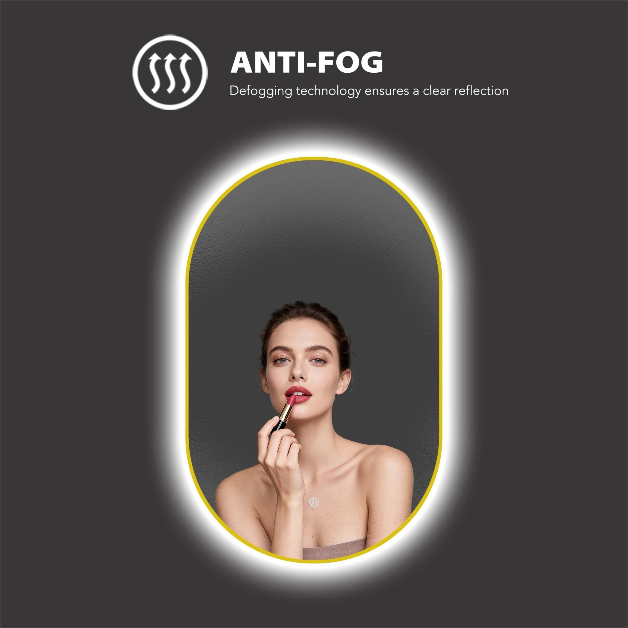 24"x38" LED Anti-Fog Vanity Mirror with Mirror-Trim Frame — Dimmable 2700K–6500K, ETL Listed -LED MIrrorGold