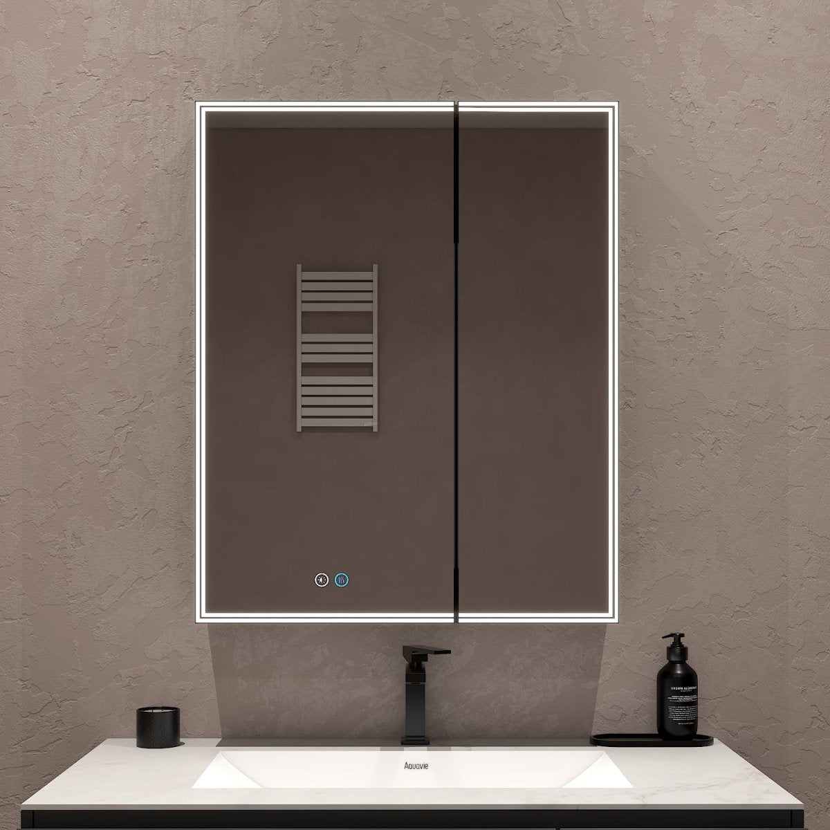 26" x 32" LED Mirror Medicine Cabinet – Aluminum Frame, Anti - Fog, Recessed or Surface Mount - Medicine Cabinet NeoNova Decor