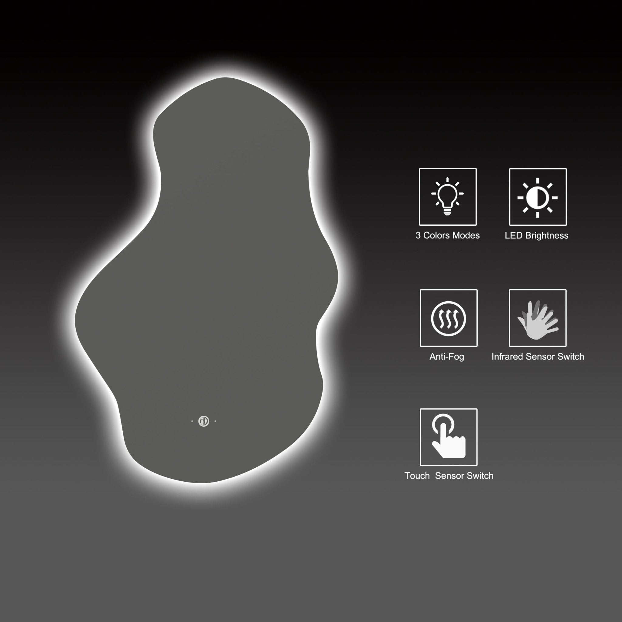 26" x 40" Modern Cloud Irregular LED Bathroom Mirror - LED MIrror26" x 40"