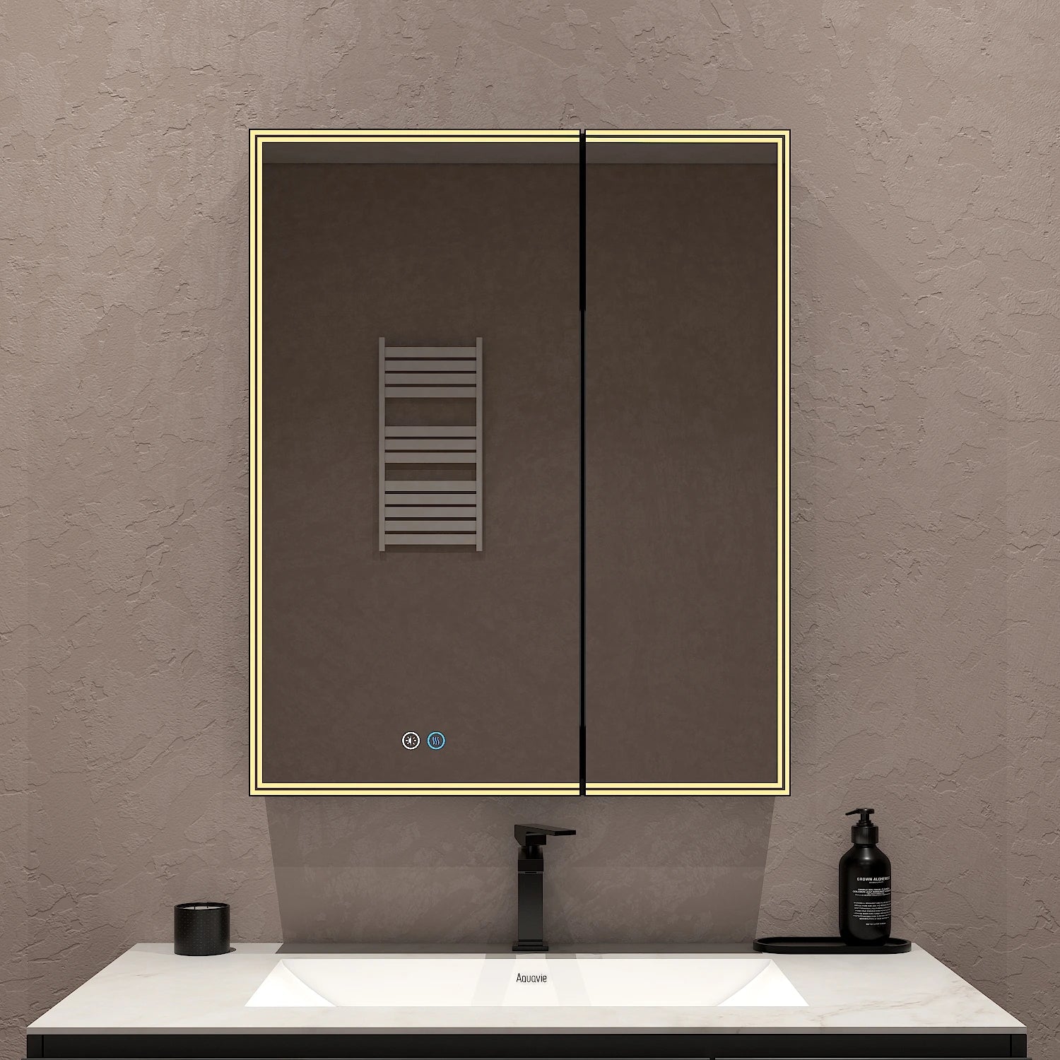 26"x32" LED Medicine Cabinet – Full Mirror Interior, Anti - Fog, Outlet & USB, Blum Hinges - Medicine Cabinet NeoNova Decor