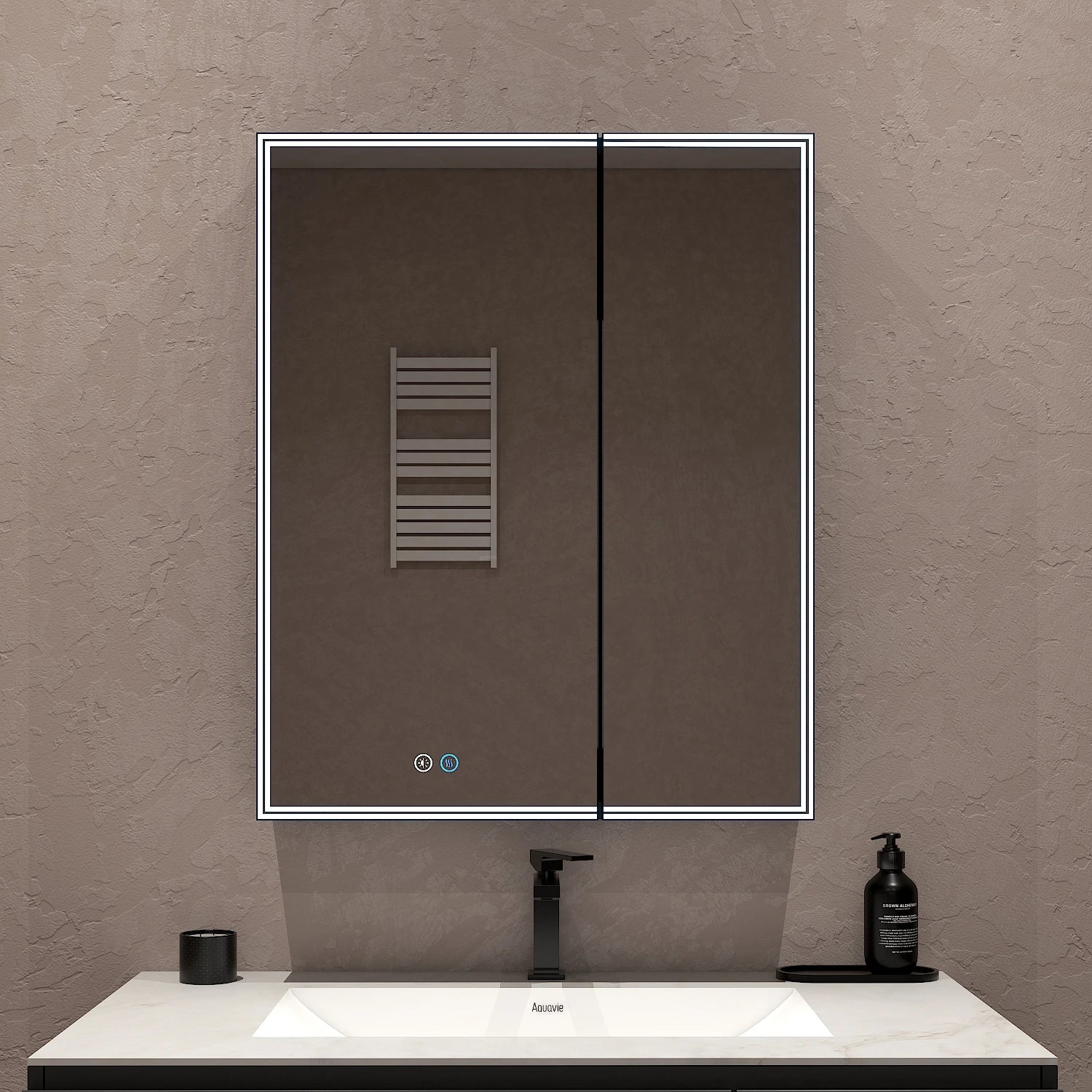 26"x32" LED Medicine Cabinet – Full Mirror Interior, Anti - Fog, Outlet & USB, Blum Hinges - Medicine Cabinet NeoNova Decor