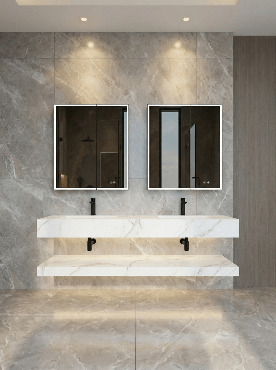 26"x32" LED Medicine Cabinet – Recessed or Surface Mount, Anti - Fog, Outlet & USB, Blum Hinges - Medicine Cabinet