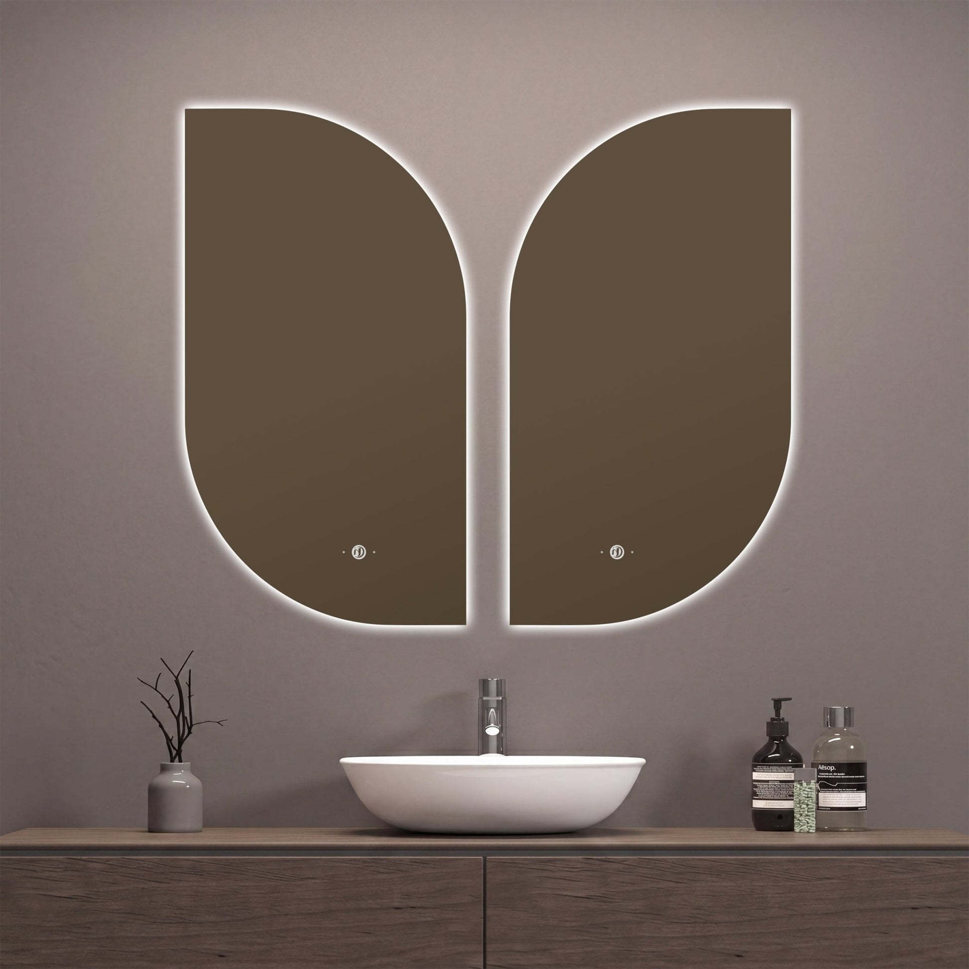 26"x38" Asymmetrical LED Bathroom Mirror with Anti - Fog - LED MIrror26"x38"