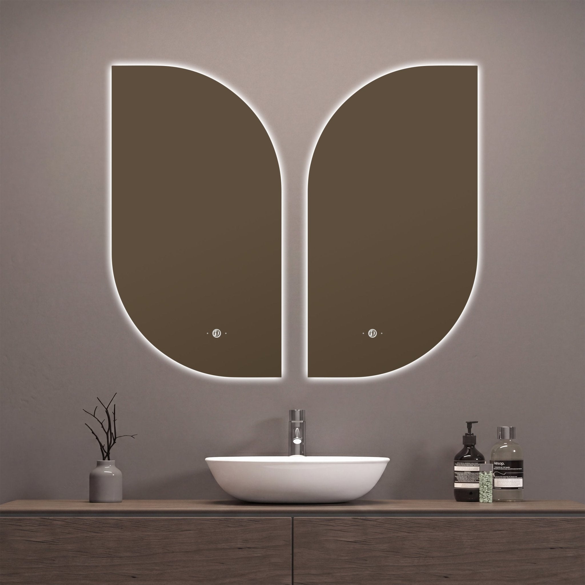 26"x38" Asymmetrical LED Bathroom Mirror with Anti - Fog - LED MIrror26"x38"