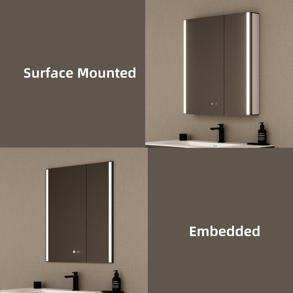28" LED Double-Door Medicine Cabinet with Blum Soft-Close Hinges -Medicine CabinetLeft-Wide