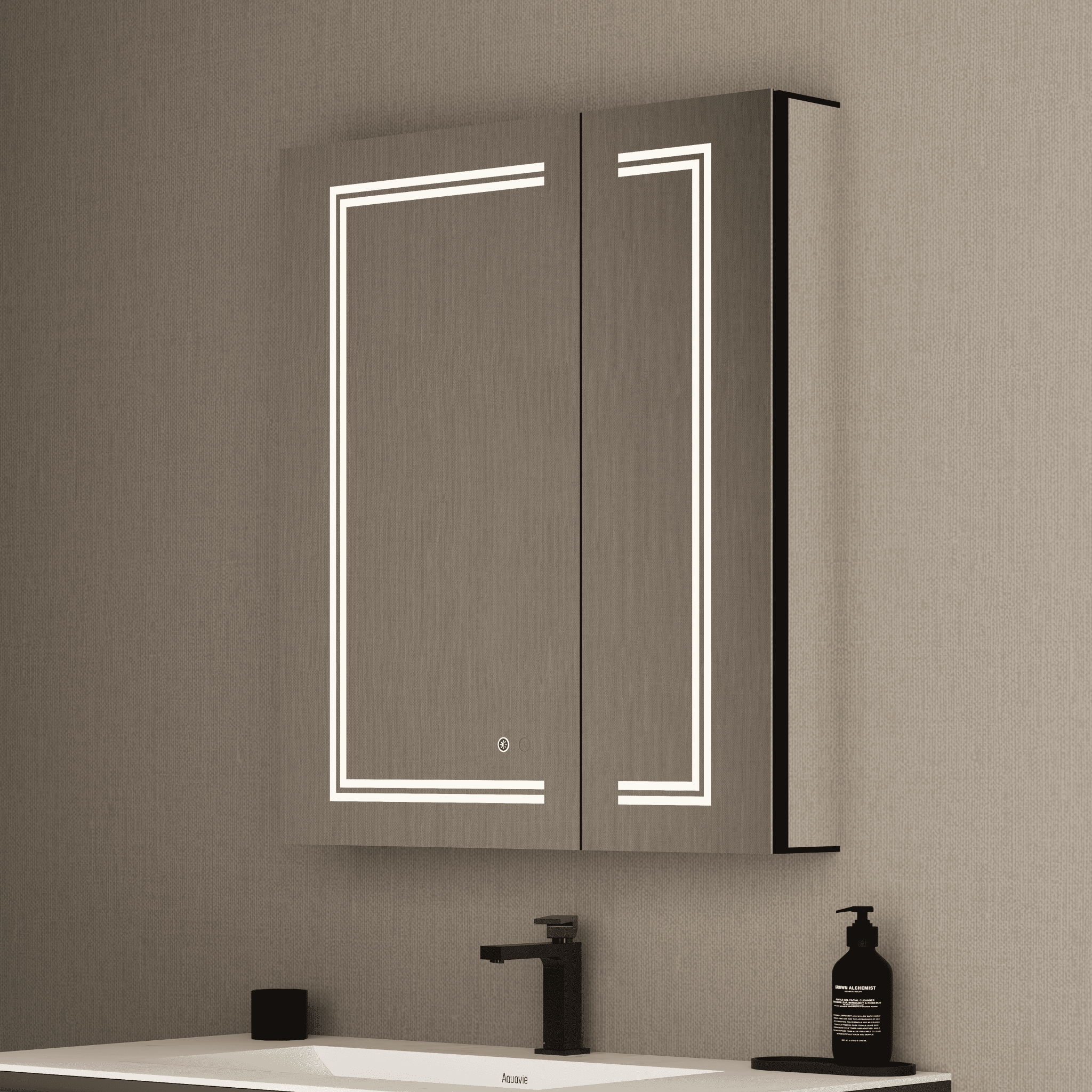 28" x 32" LED Mirror Medicine Cabinet – Aluminum Frame, Anti - Fog, Recessed or Surface Mount (Copy) (Copy) - Medicine CabinetLeft Large Door