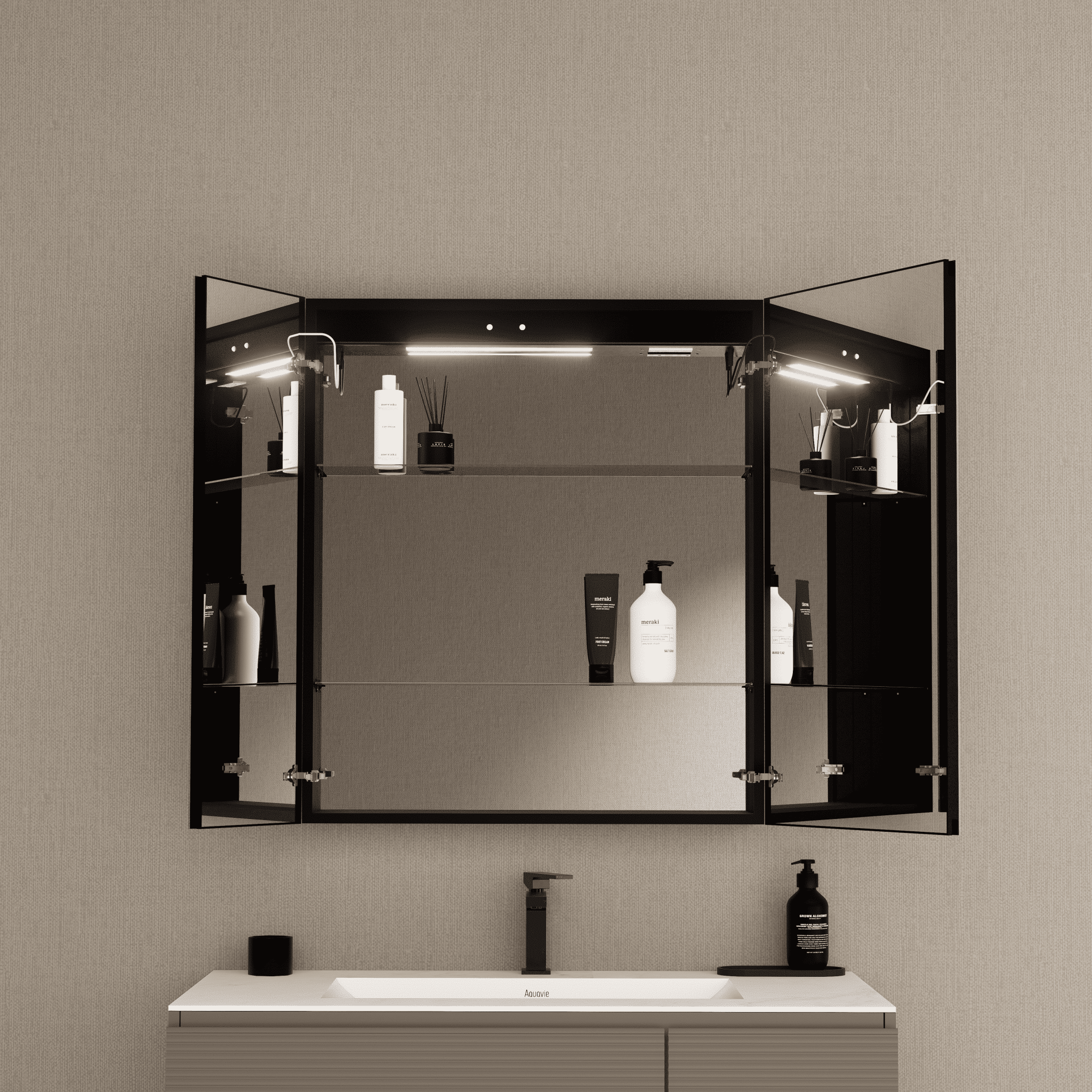 28" x 32" LED Mirror Medicine Cabinet – Aluminum Frame, Anti - Fog, Recessed or Surface Mount (Copy) (Copy) - Medicine CabinetRight Large Door