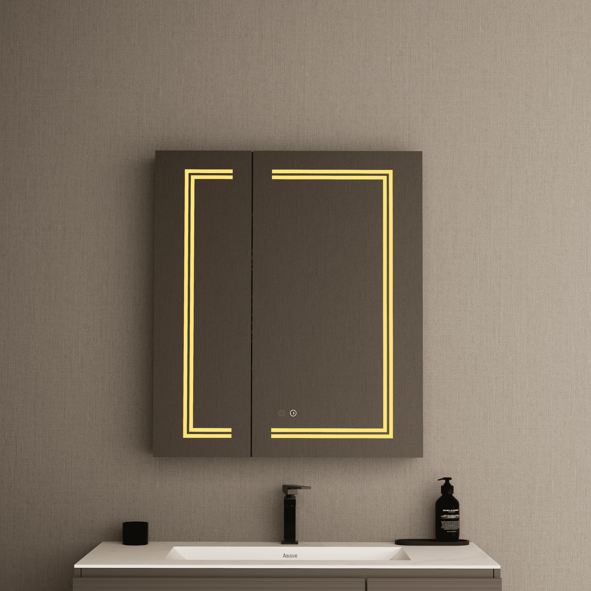 28" x 32" LED Mirror Medicine Cabinet – Aluminum Frame, Anti - Fog, Recessed or Surface Mount (Copy) (Copy) - Medicine CabinetRight Large Door