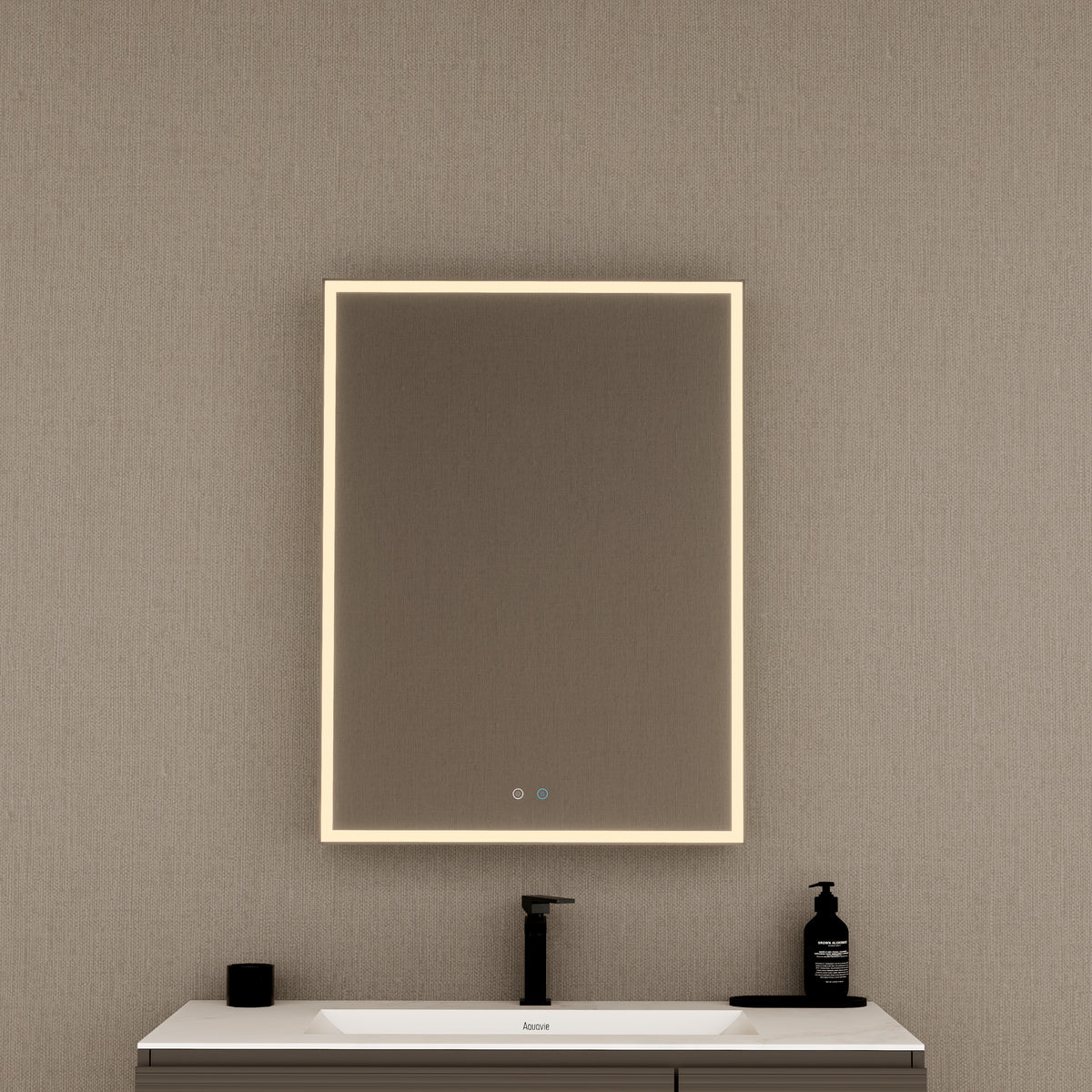 24" LED Anti-Fog Medicine Cabinet — Aluminum Frame, Surface or Recessed Mount