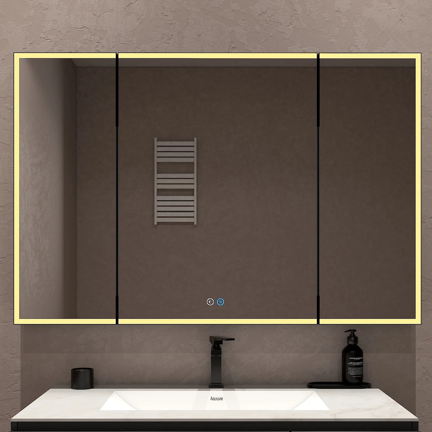 48"x32" LED Mirror Cabinet, Anti-Fog, Dimmable Light & Memory – Recessed or Wall-Mounted