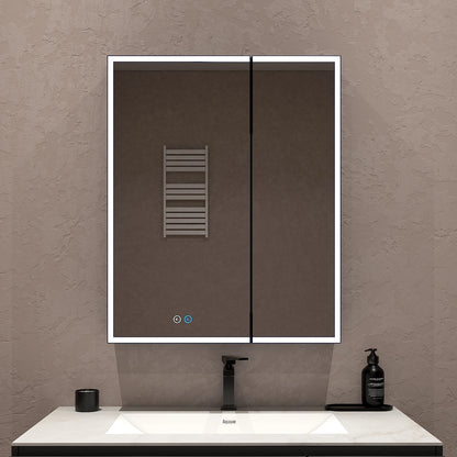26" x 32" LED Mirror Medicine Cabinet – Aluminum Frame, Anti-Fog, Recessed or Surface Mount